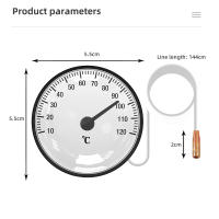 Gauge De Temperatura Con Sensor Capilar 40℃-120℃ Medidor De Agua Y Aceite Con Sensor De 1.44m Herramienta Doméstica - details 6