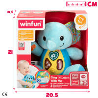 Winfun - Peluche luces y sonidos, juguete musical, interactivos, elefante, con luces de colores, sonidos, voz en español, educativo, sensorial, primera infancia, a partir de 3 meses - details 6