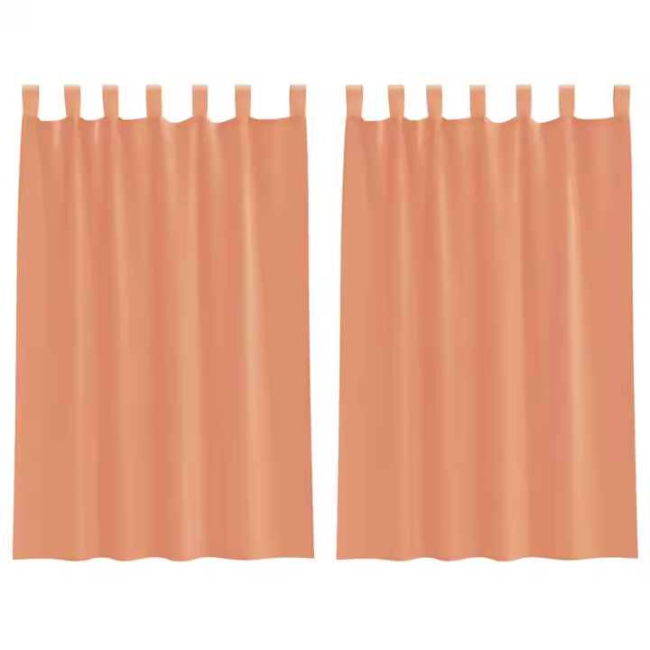 vidaXL Cortinas de gasa con trabillas 2 uds terracota 140x175 cm - 1