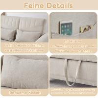Doble Función Sofa-Cama | Diseño Desplegable Extrable | Respaldo Ajustable en 3 NIVeles | Tejidos Transpirables de Algodón y Lino | Estilo Moderno y sencillo - details 1