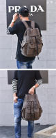 Mochila De Lona Vintage Para Hombres Jóvenes Estudiantes Y Viajes Bolsa Grande Con Cordón De Capacidad Estilo Rústico - details 7