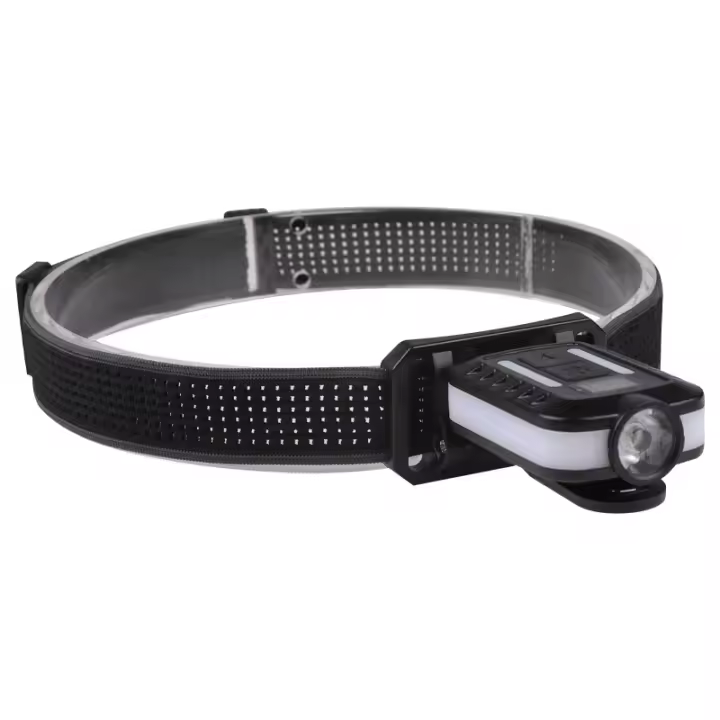Nuevo faro LED potente con luz roja, azul y blanca, con pantalla digital y clip para tapa, para exteriores, para correr de noche, de larga duración. - 1