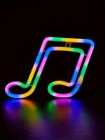 Luz Neón De Nota Musical Multiusos Para Decoración De Pared Instalable Con Batería O USB Adecuada Para Dormitorio Fiestas De Vacaciones Y Bodas - details 1