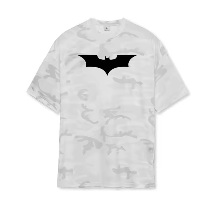 Camiseta De Hombre De Talla Grande Con Manga Corta En Color Negro Diseño De Murciélago Y Malla Suelta Hombros Bajos Para Fitness Y Gimnasio - 1