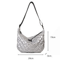 Bolso De Hombro Para Mujer Vintage De Nylon Impermeable Y Casual Bolso Hobo Crossbody Con Cierre De Cremallera Interior Líquido Suave - details 28