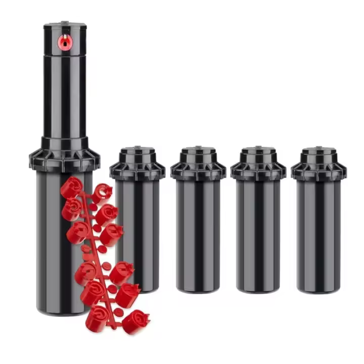 Aspersor Hunter PGP-ADJ (Pack x 5) Aspersor Hunter de alcance 6,40 a 15,80 metros. Incluye toberas para ajustar radio de alcance. Presión de trabajo 1,40 a 7 bar. Rosca 3/4". Ángulo de riego ajustable. - 1