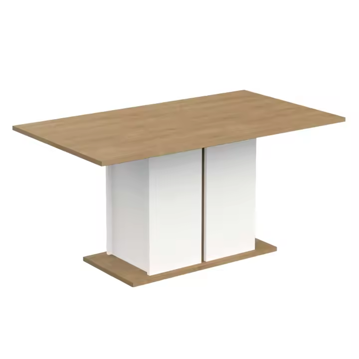 Mesa Comedor Fija Acces Roble Hamilton y Blanco Mate 160x90 cm - 1