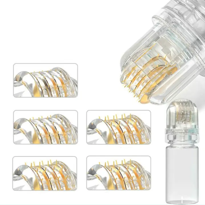 Aplicador De Serum De Acero De Titanio Hydra Needle 64 Herramienta De Rodillo Facial Para Cuidado De La Piel Dorado - 1