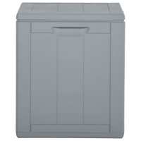 vidaXL Caja de almacenaje para jardín 90L PP ratán gris - details 2