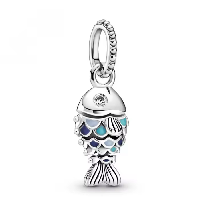 Charm Pandora Pez escamas azules 799428C01 plata - 1