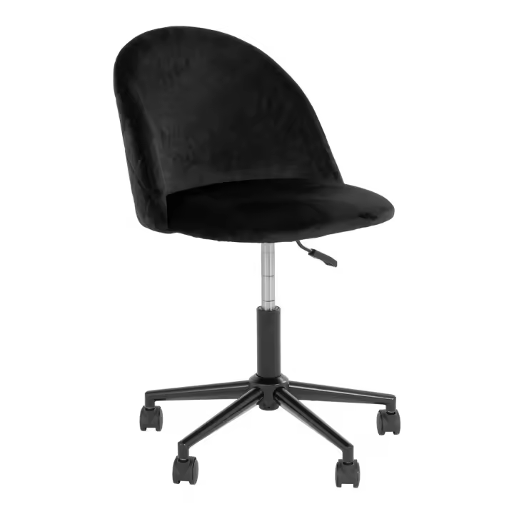 Silla de Escritorio Geneve, Terciopelo, Negro, 55x55x87 cm - 1
