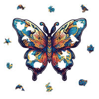 Rompecabezas De Madera En Forma De Mariposa Juego De Relieve De Estrés Para Adultos Regalo De Fiestas Artesanía Animal A3 A4 A5 - details 2