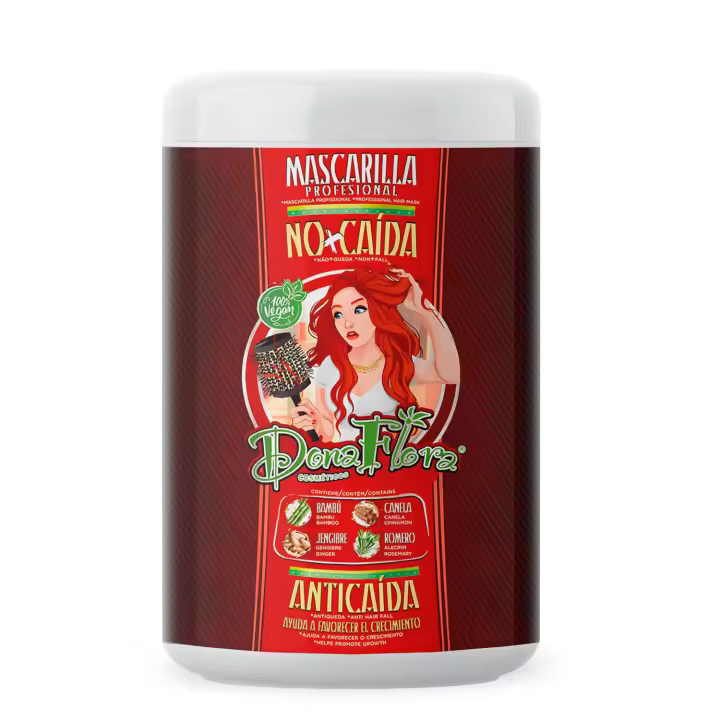 Dona Flora Mascarilla No+Caida 1000ml - Fortalecer el cabello debilitado y reducir la caída - Vendido por Beauty World Distributor - 1