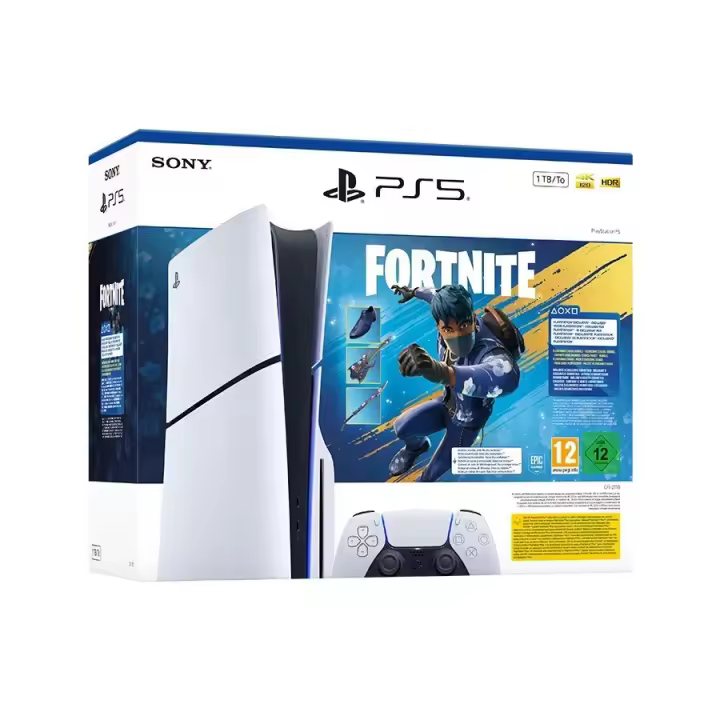 Playstation 5 Slim (Lector), Chasis E, 1TB + Pack Fortnite Caos Floreciente - 1