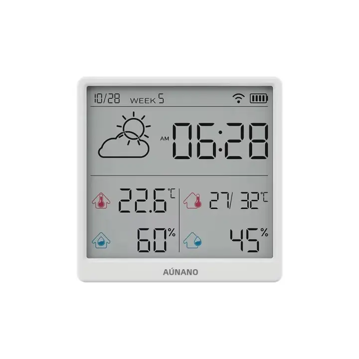 Sensor De Temperatura Y Humedad Electrónico WiFi Xiaomi Duka TH3 Recargable Inteligente Medidor Digital De Clima Globales Versión Disponible - 1