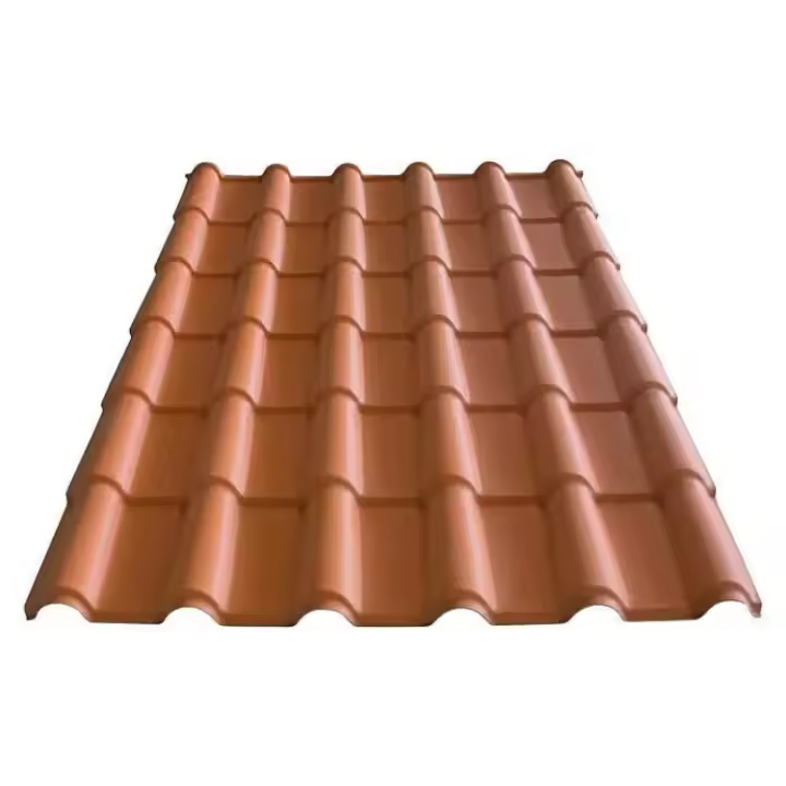 Placa imitación teja para tejado en  PVC 1,84 m x 1,17 m x 1,8 mm (color terracota) - 1