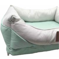 Cama para perros y gatos con base rellena de Fibra Hueca y Espuma Acolchonada para mascotas, diseño elegante, color pastel primavera. - details 2