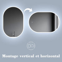 AICA Espejo de baño LED 450 x 750 mm, ovalado, antivaho, luminosidad regulable - details 4