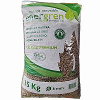 Energren Saco de pellets de Madera 15kg. Certificado ENplus y Calidad A1. Ideal para chimeneas, Estufas o barbacoas. Diametro 6 mm. 100% Madera de Pino. - details 0