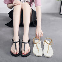 Sandalias Cómodas, Elegantes y Versátiles, Hebilla Ajustable en Laterales, Tiras en Forma de  con Acabado Metálico, Suela Antideslizante,Sandalias mujer,Adecuado para ir de compras y pasear en verano. - details 6