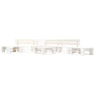 VIDAXL 277395 set de muebles de palés para jardín de 6 piezas fabricado en madera en color blanco - 1