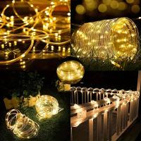 Luz De Cuerda Solar Exterior 12m Con 100 LED 8 Modos Luces De Navidad Para Jardín Piscina Patio Valla Decoración De Año Nuevo - details 5