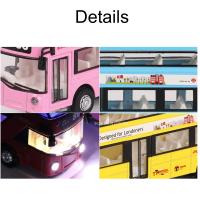 Modelo De Autobús De Doble Piso 1/36 En Aleación De Metal Con Sonido Y Luz Regalo Para Niños Colección De Juguetes Vintage De Londres - details 3
