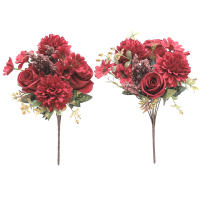 Rosa De Seda Artificial Peonia Otoño Decoración De Habitación Boda Valentine's Day Navidad Arreglo Floral Falso Para Novia Bouquet - details 9