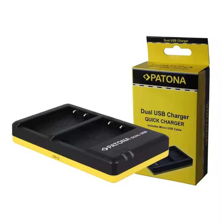 PATONA Dual Quick-cargador compatible conOlympus BLS5 incl. Micro-USB cabel - 1