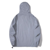 Chaqueta Reflectante Nocturna Para Hombres Con Capucha Y Cierre De Cremallera Impermeable Y Doble Tela Windbreaker Estilo Hip Hop Coreano - details 5