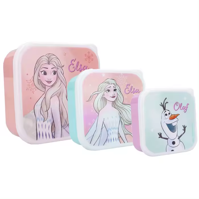 Vadobag Sandwichera 3 en 1 Frozen II Let's Eat! 6x12x12 Cms - Cajas de Snacks - Rosa Azul Morado - Fácil de Guardar - 1