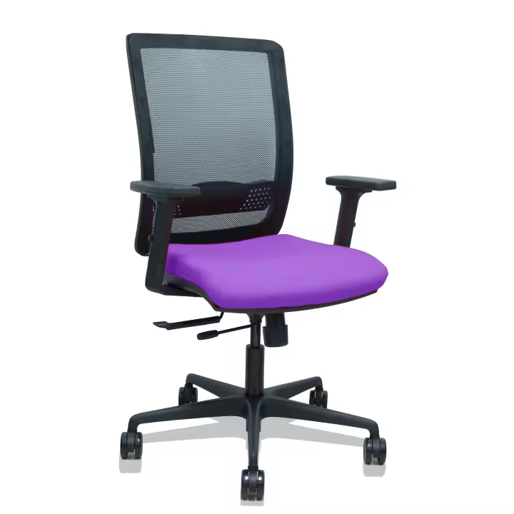 Silla Haches traslack malla negra asiento bali lila brazos 2D ruedas 65mm - 1