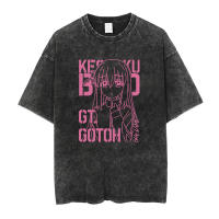 Camiseta De Algodón Para Hombre Con Estampado De Banda De Anime Bocchi the Rock Oversize Cuello En V Tees Lavados Para La Vida Casual - details 3
