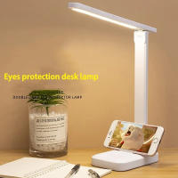 Lámpara De Mesa LED Con Interruptor Táctil Blanco Plegable Para Dormitorio Luz Nocturna De Lectura Cuidado Ocular Con Enchufe USB Dimmable - details 1