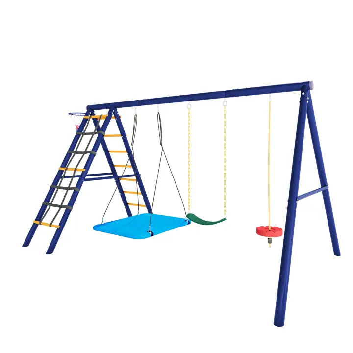 Juego de columpio múltiple para exterior - 3 columnas estructura para trepar soporte para Balance, juego de columpio para exterior, columpio colnante, columpio con arnés, columpio con Cuerda para trepar, Paraíso de - 1