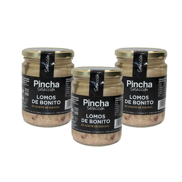 Lomos de Bonito en Aceite de Girasol - Pincha Selección - 400 gr - Pack 3 - 1