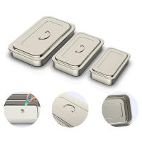 Caja De Desinfección De Acero Inoxidable 304 Con Tapa Bandeja Quirúrgica Para Instrumentos De Uso Médico Almacenamiento Metálico - details 0