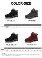 Botas Impermeables Para Hombres Y Mujeres 2023 Botines De Invierno Con Cierre De Correa Botas De Nieve De Hiking Material De Suela TPR Lining De Peluche Corto - details 0
