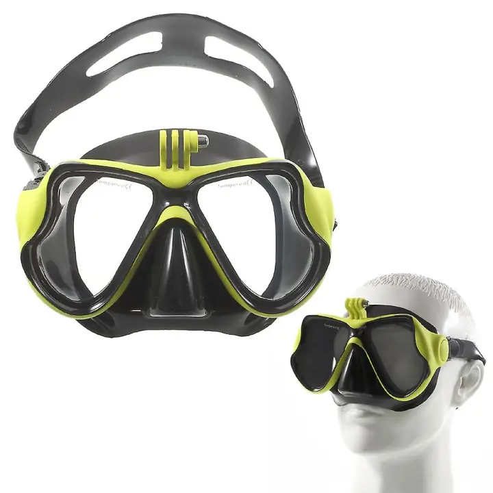 Verde Máscara de Buceo con Soporte para Cámara Gopro Hero - Amarillo - 1