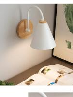 Iluminación De Pared Nórdica Luz De Noche Para Dormitorio Y Sala De Estar Decoración De Madera Retro Lámpara De Interior LED Moderna - details 5