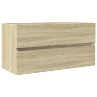 vidaXL Armario lavabo madera contrachapada roble Sonoma 90x38,5x45 cm - details 1