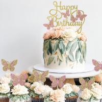 Topper De Pasteles De Mariposa Con Lentejuelas Para Cumpleaños De Princesa Decoración De Fiesta De Boda Para Niñas - details 16