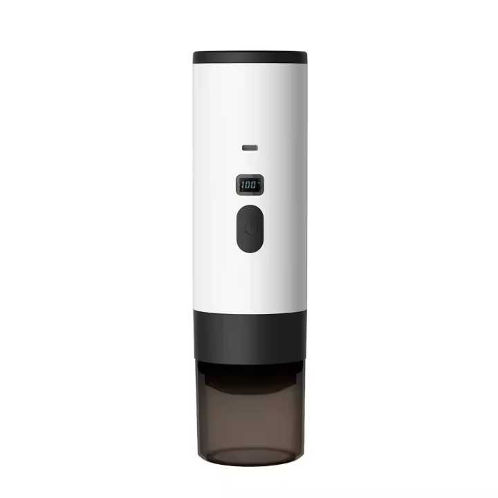 Cafetera espresso portátil, cafetera eléctrica, inalámbrica, autocalentable, máquina de café expreso de viaje, 60 ml, para café molido, cápsula Nespresso, camping, coche, caravana, senderismo, oficina Nota: Por favor, no utili la cafetera para calentar, - 1