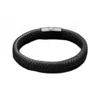 Pulsera De Cuero Trenzada De Moda Para Hombres Y Mujeres 1 Pieza Adecuada Para Fiestas Viajes Banquetes Y Vacaciones - details 5