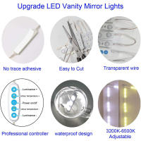 Espejo De Maquillaje Con Luces LED USB 5V Iluminación Ajustable De 5 Colores Para Baño Y Mesa De Vestir Hollywood LED - details 3