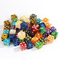 10PCs Dados De Juego De Mármol D6 16MM Cuadrados Corners Acrílico Divertimento Matemático Herramienta De Juego De Azar - details 2