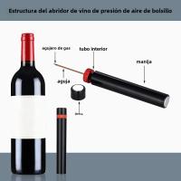 Abrepuertas De Vino Con Bomba De Aire Y Tapa De Vaso De Acero Inoxidable Herramienta Para Sacar Garrafas Accesorios De Cocina Para Barra - details 12