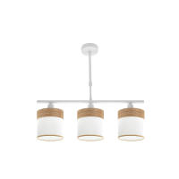 Fabrilamp - Lampara Cloe 3xe14 Blanca/blanca-madera Clara Regx55x14 cm - details 0