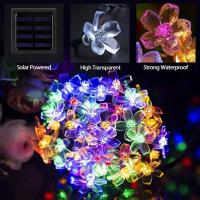 Luces Solares LED De Flor De Cerezo Para Jardín Exteriores Decoración De Canal Impermeable Multicolor Para Terraza Y Césped - details 2