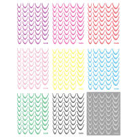 Set De 9 Piezas De Guías De Uñas Francesas Con Diseño De Colores Gradiente Adhesivas Para Decoración DIY Herramientas De Stencil - details 3